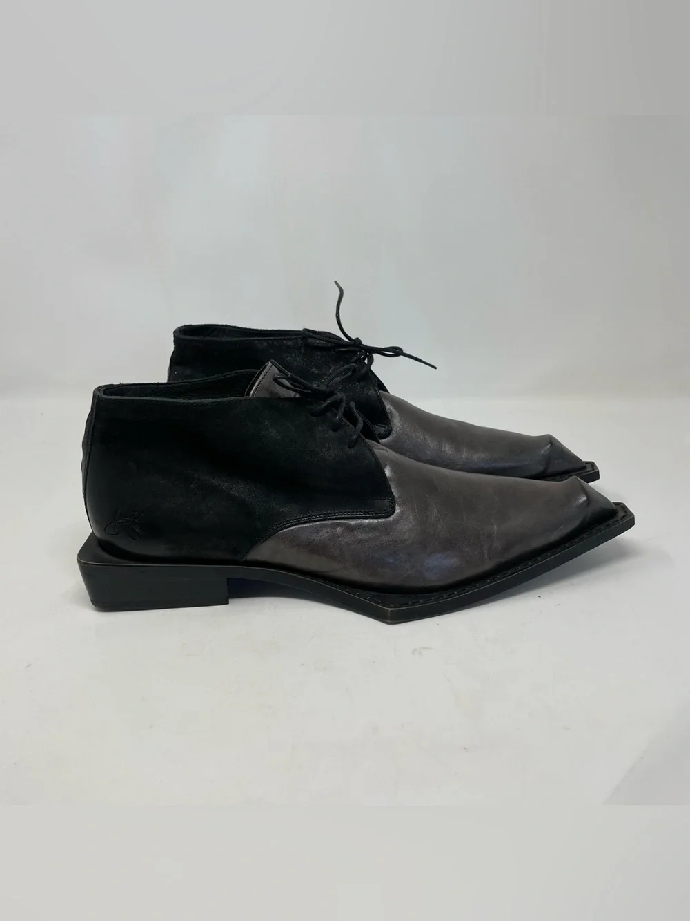 John Fluevog Black Lukas Pointed Toe Chukka Boots